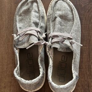 Hey Dude Wendy L Linen Iron Gray Slip-On Shoes Women’s Size 8